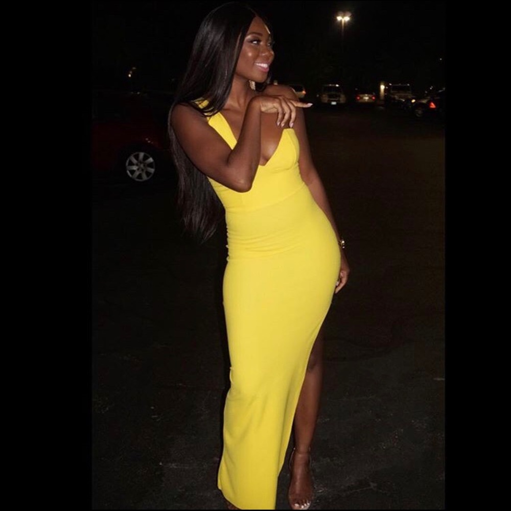 Beautiful yellow one strap dress